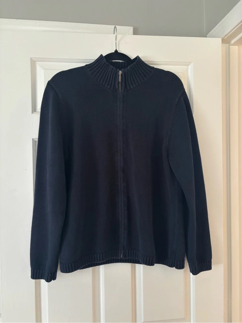 LL Bean Full Zip Up - Mock Neck Sweater - Women’s XL - Classic Preppy - Like New
